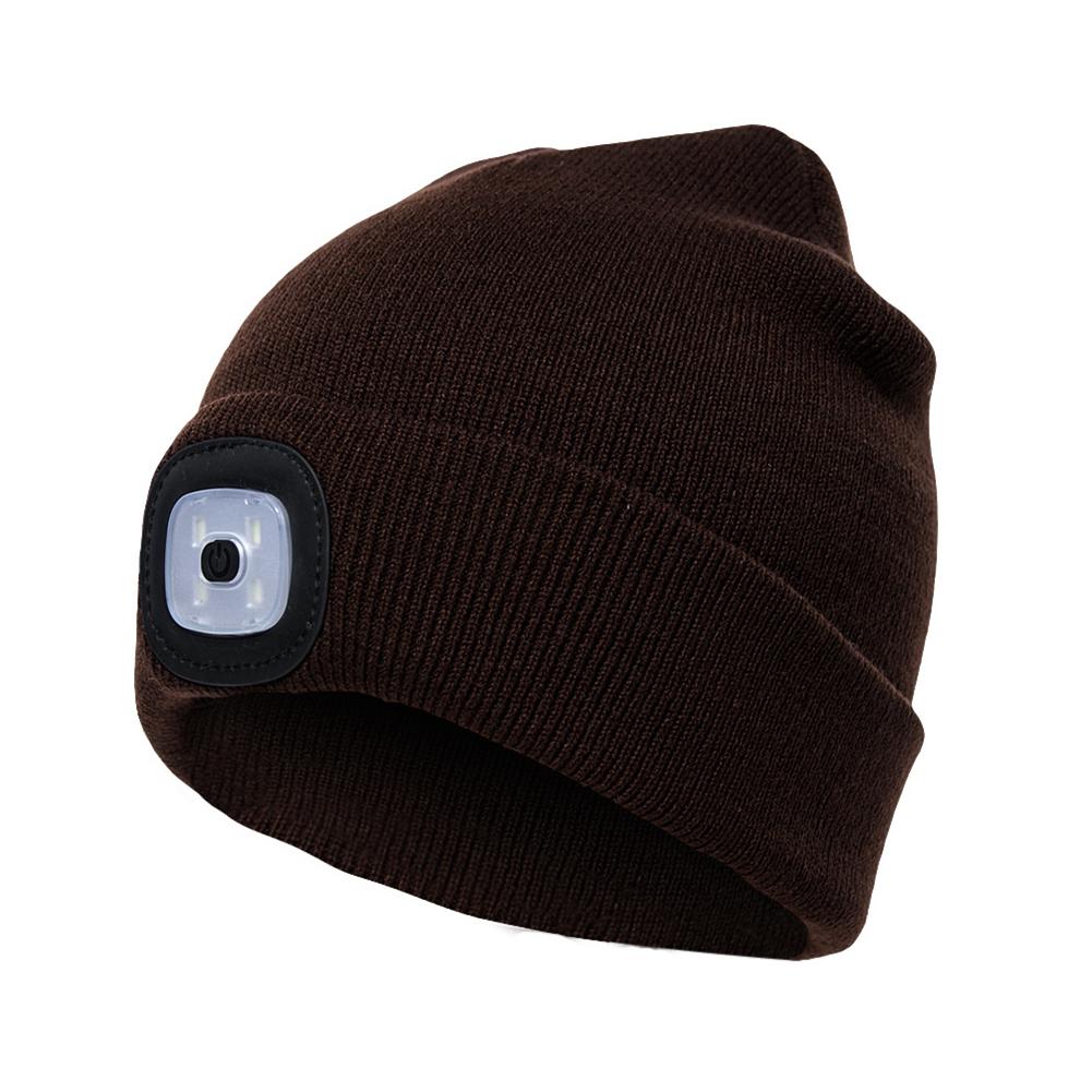 LED Light  Knit Hat Button  Knitted Hat/ Battery Powered