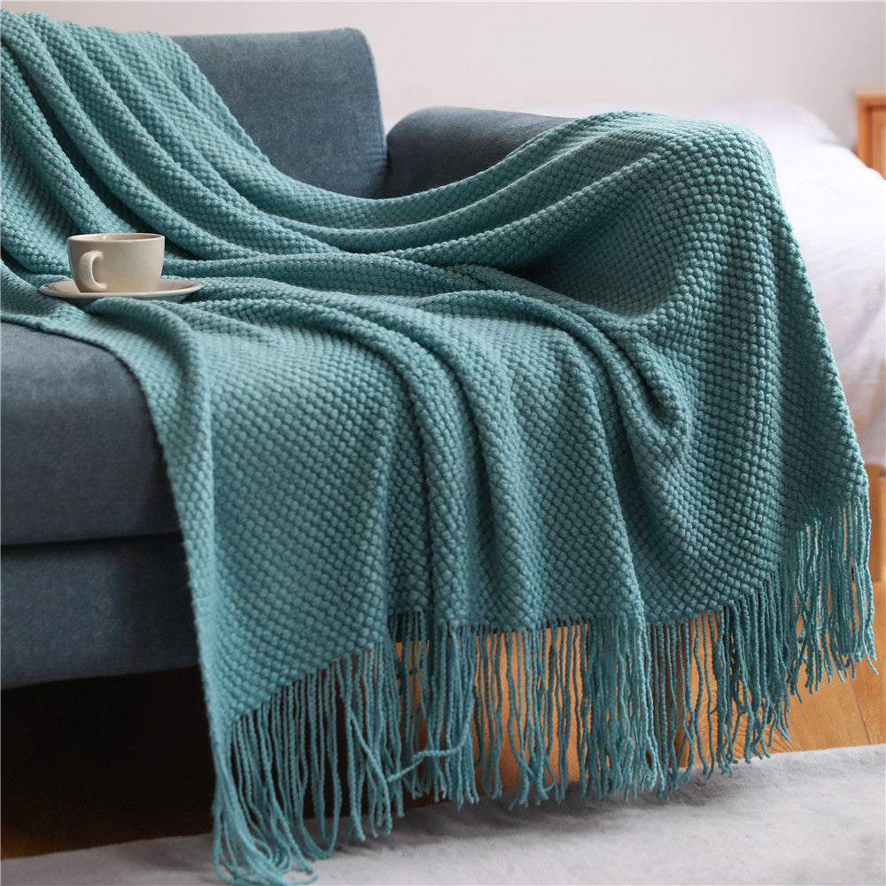 Sofa Blankets, Pineapple Grid Knitted