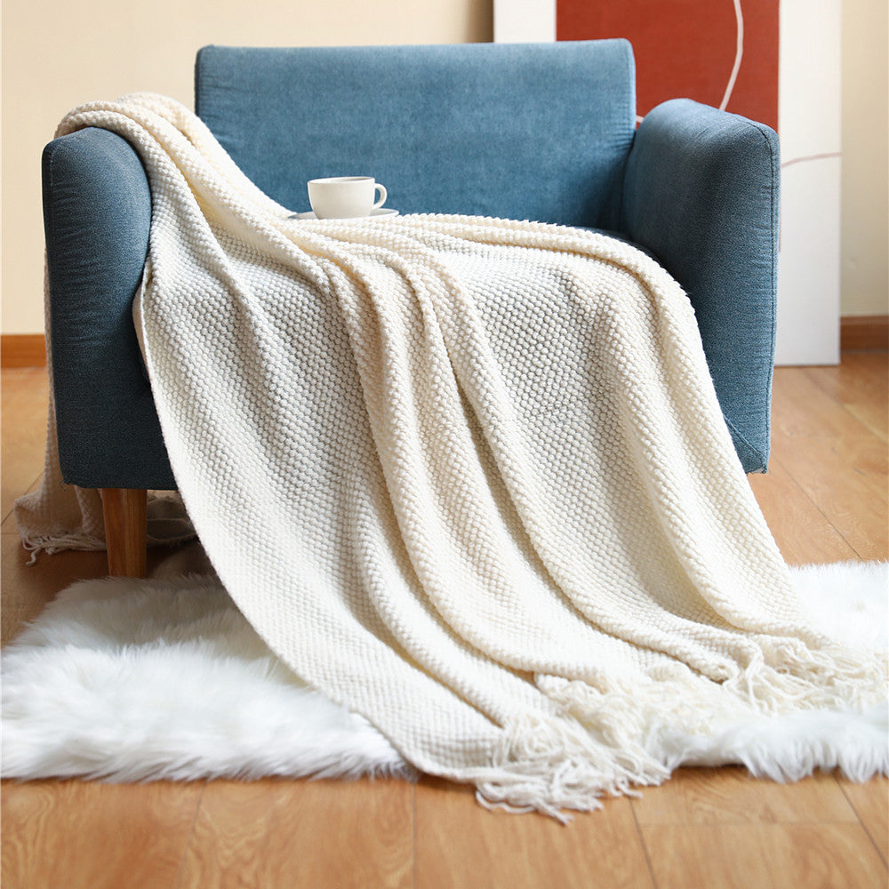 Sofa Blankets, Pineapple Grid Knitted