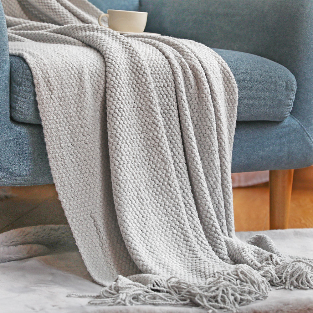 Sofa Blankets, Pineapple Grid Knitted