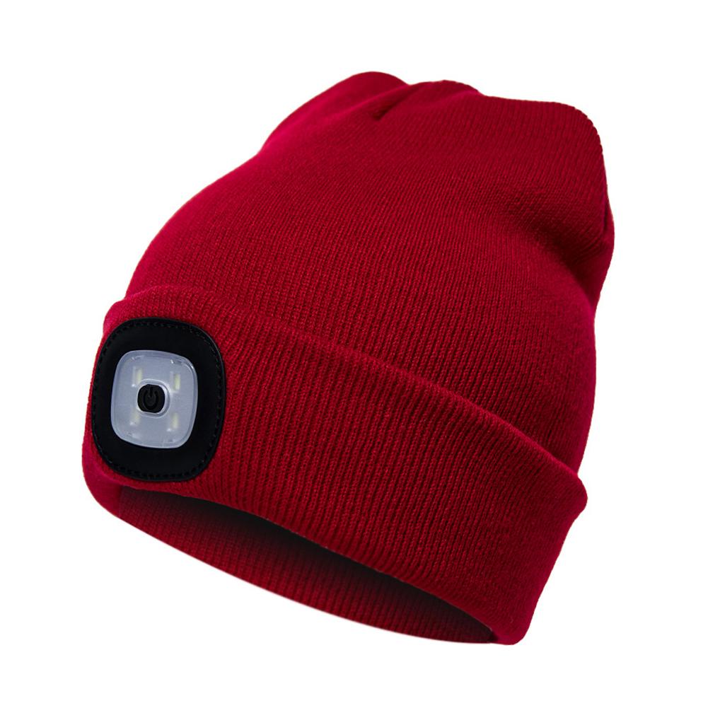 LED Light  Knit Hat Button  Knitted Hat/ Battery Powered