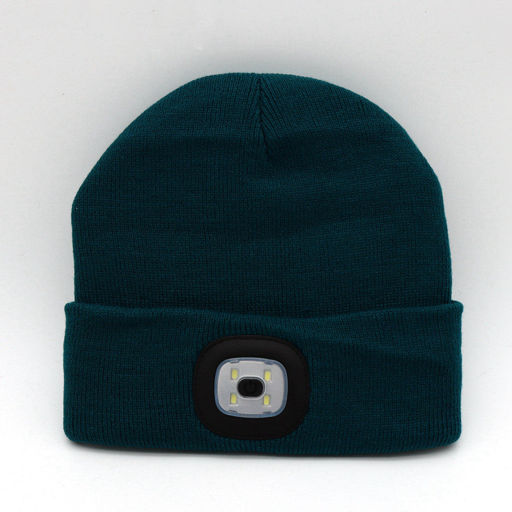 LED Light  Knit Hat Button  Knitted Hat/ Battery Powered
