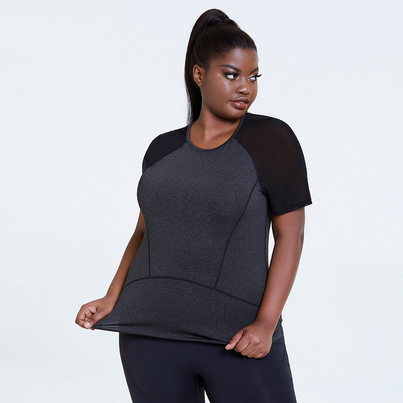 Yoga Clothes Oversized Short Sleeve Mesh Yoga Blouse