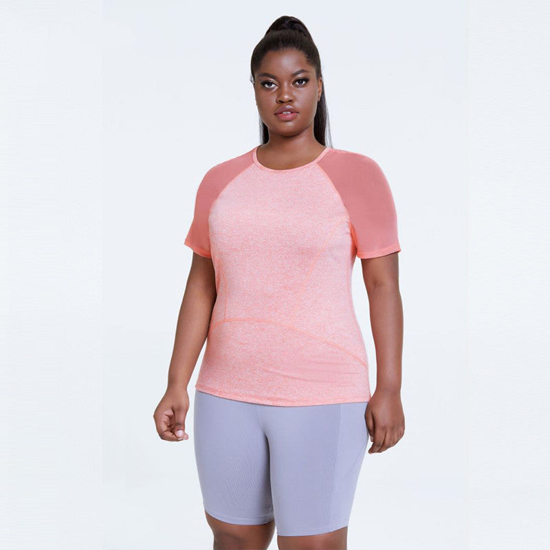 Yoga Clothes Oversized Short Sleeve Mesh Yoga Blouse