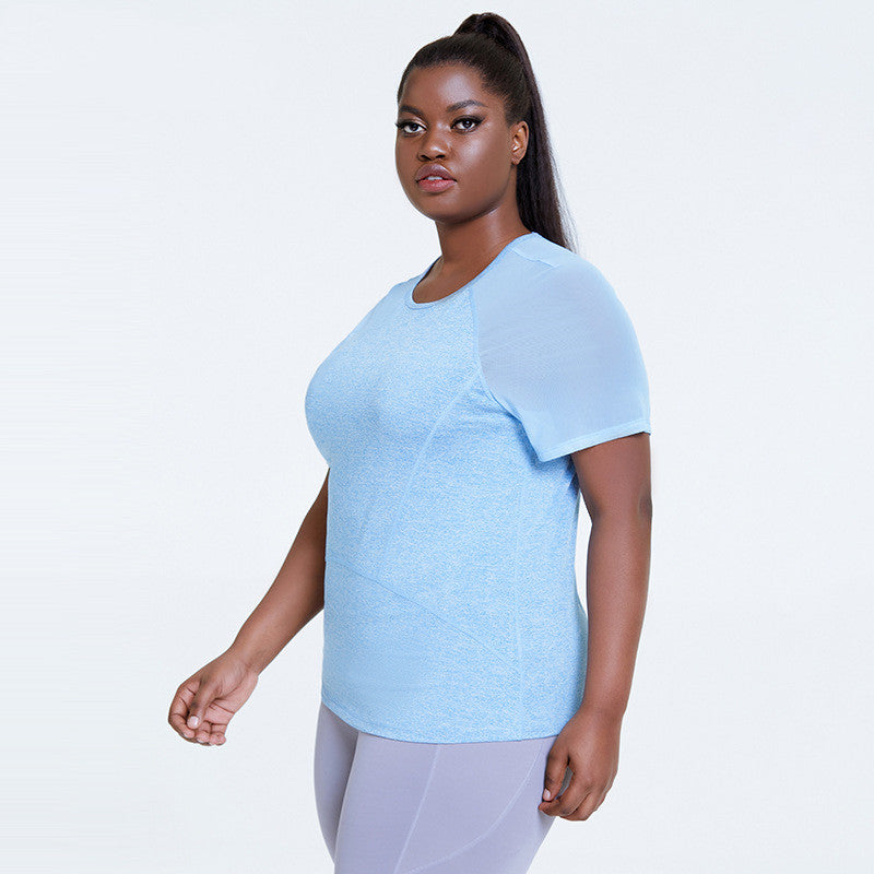 Yoga Clothes Oversized Short Sleeve Mesh Yoga Blouse