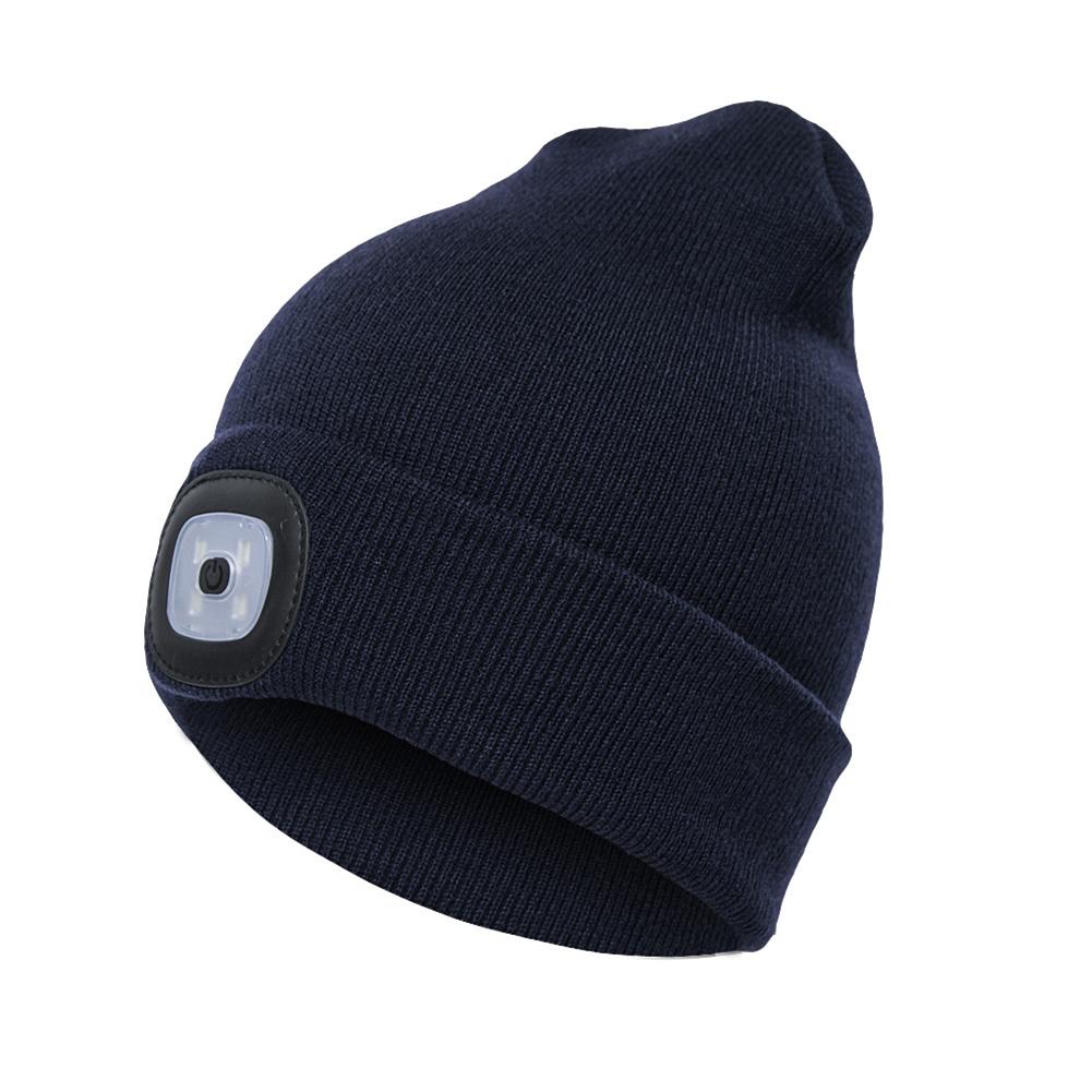 LED Light  Knit Hat Button  Knitted Hat/ Battery Powered