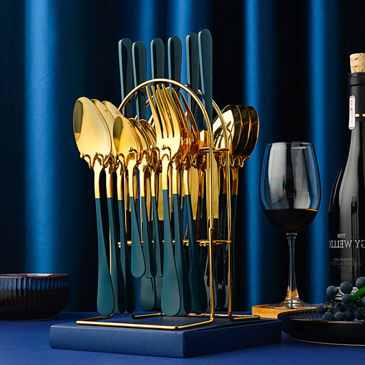 Gold Dinnerware Set With Dishwasher storage rack