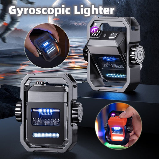 Pulse Gyroscopic Lighter Double Arc Windproof Electric Lighter