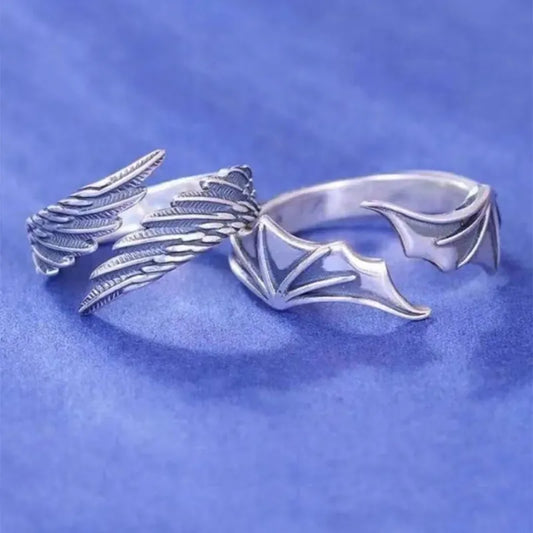 Gothic Angel and Devil Wings Ring