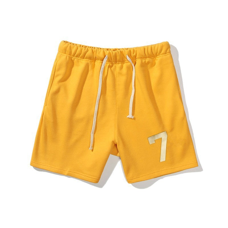 Mens Thick Cotton Gym Shorts with Drawstring