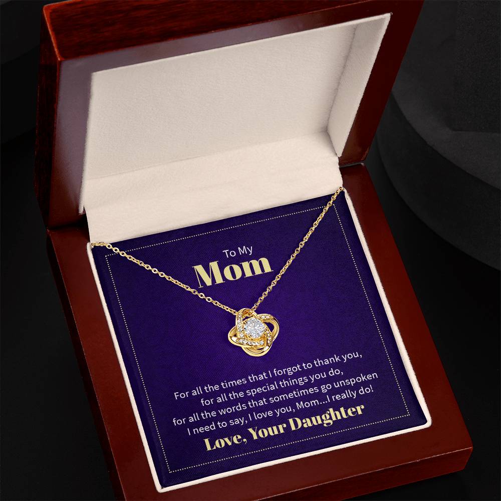 Love Knot Necklace - For Mom From Daughter