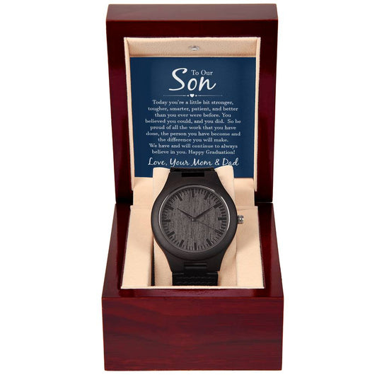 Wooden Watch - For Son From Mom & Dad