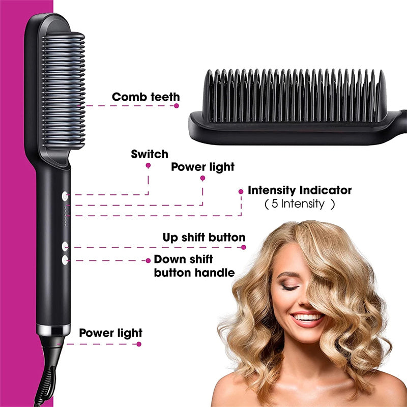 2 In 1 Hair Straightener Hot Comb and Brush