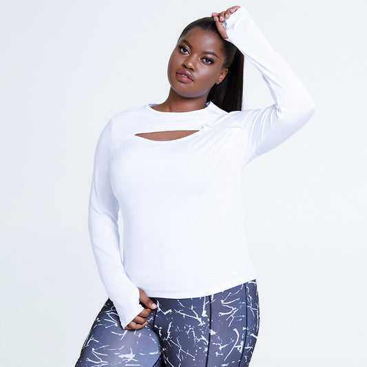 Womens  Plus Size Long-sleeved  Loose  Yoga Blouses Foreign