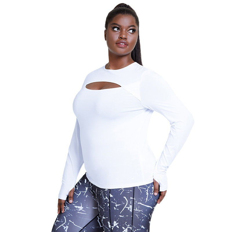 Womens  Plus Size Long-sleeved  Loose  Yoga Blouses Foreign
