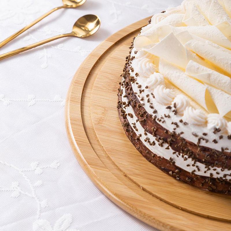 Lead-Free Food Grade Transparent Dustproof Cake Glass with bamboo tray