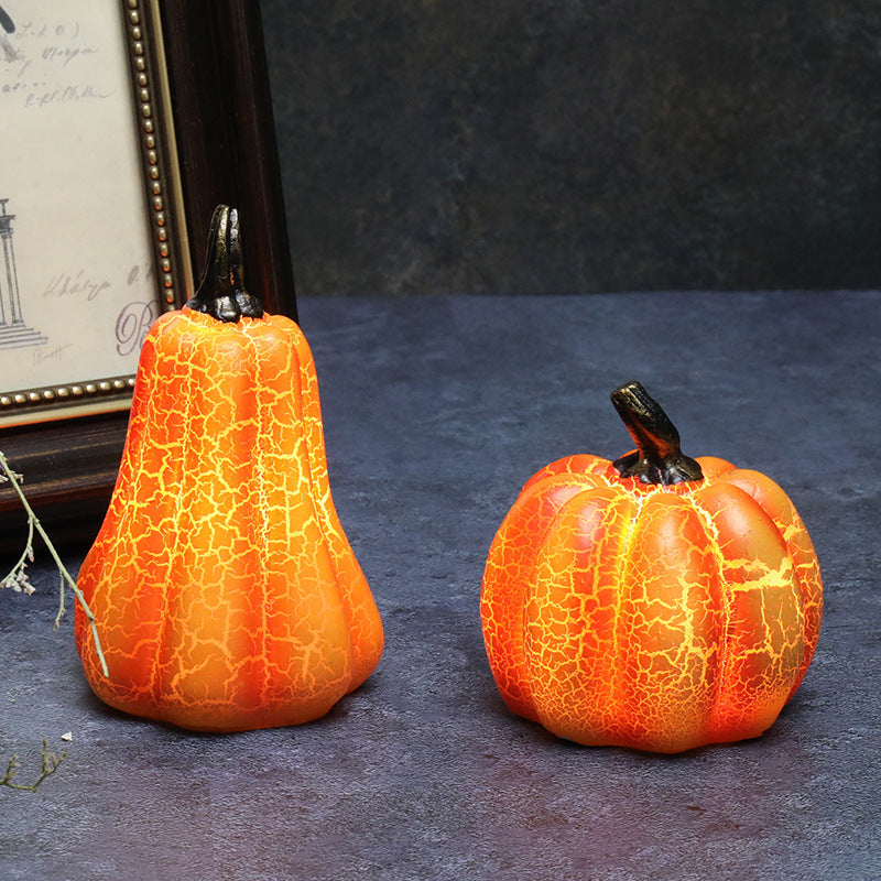 New Halloween Pumpkin Lantern Simulation  LED Candle Resin Lamp