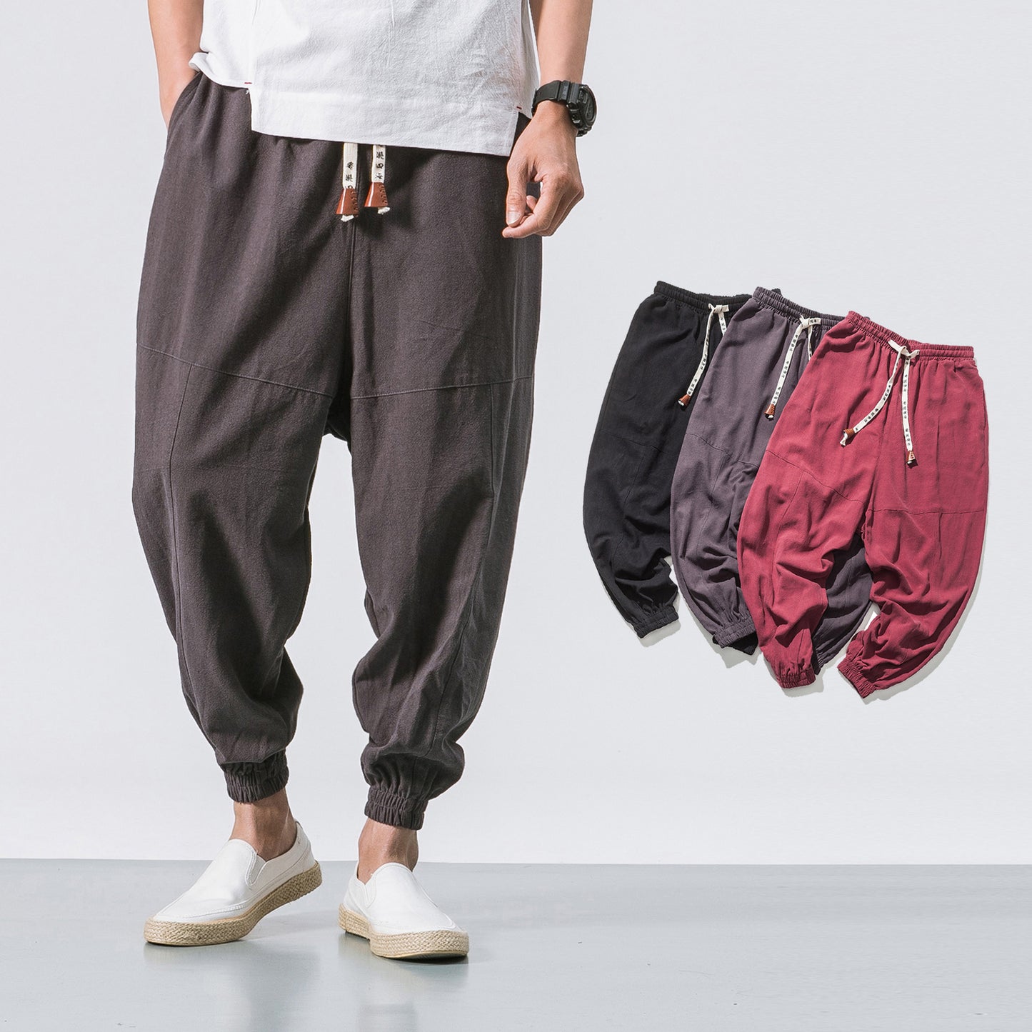 Mens Yoga / Fitness Drawstring Tapered Sweatpants