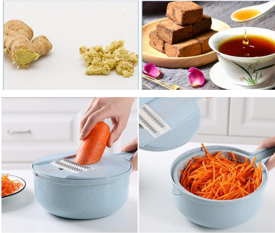 8 In 1 Mandoline  Vegetable Slicer With Strainer  & Vegetable Cutter