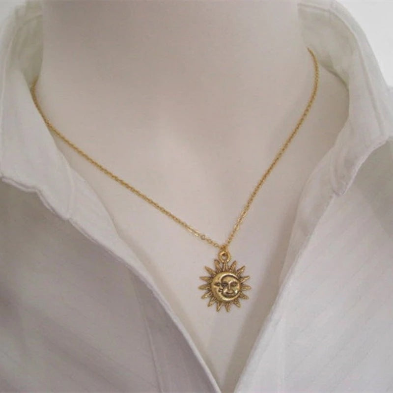 Sun Moon Pendant Necklace