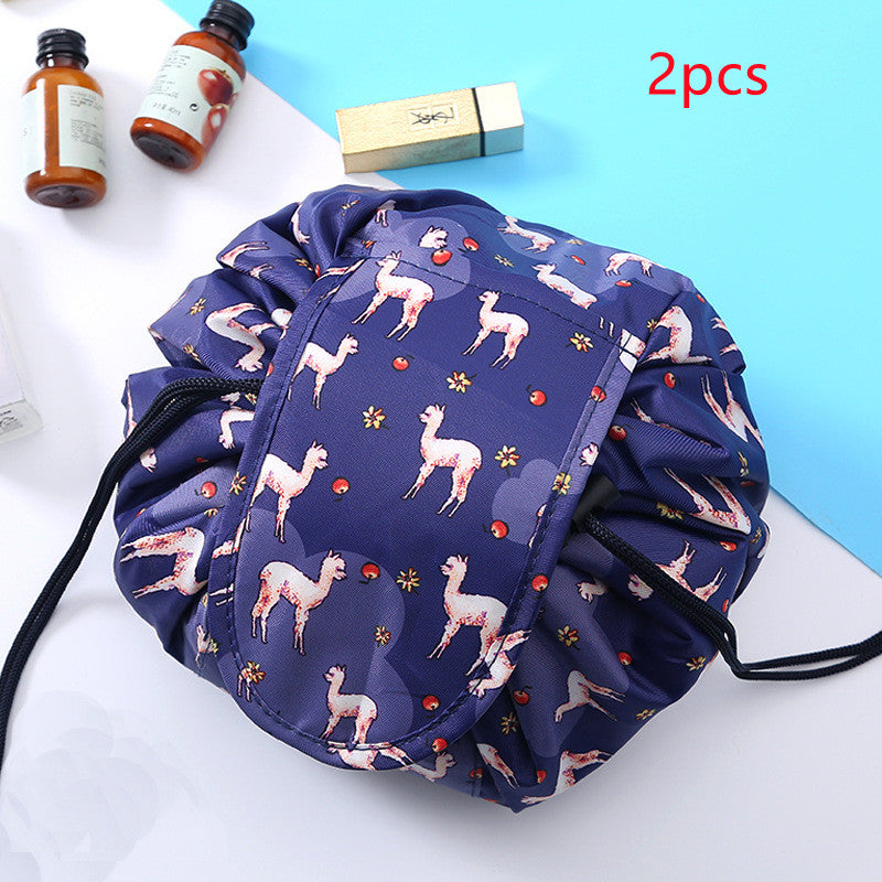 Small  Lazy Drawstring Cosmetic Bag Portable