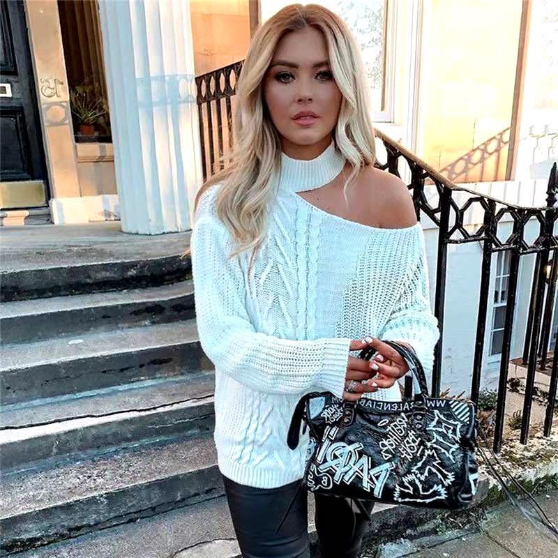 Womens Winter Bare Shoulder Sweater