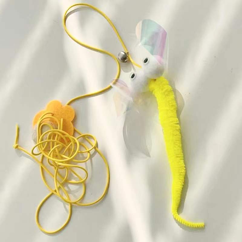 Interactive  Telescopic cat toy caterpillar and mouse