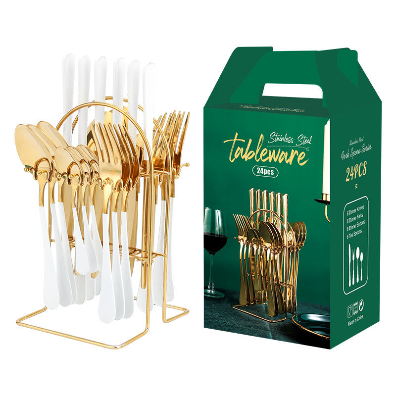 Gold Dinnerware Set With Dishwasher storage rack