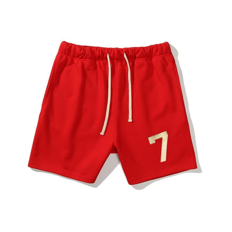 Mens Thick Cotton Gym Shorts with Drawstring