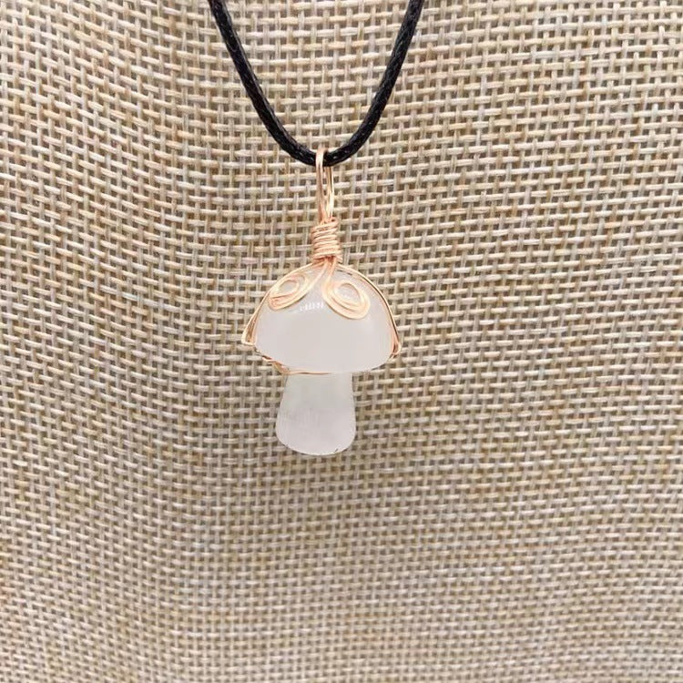 New Winding Small Mushroom Natural Stone Necklace