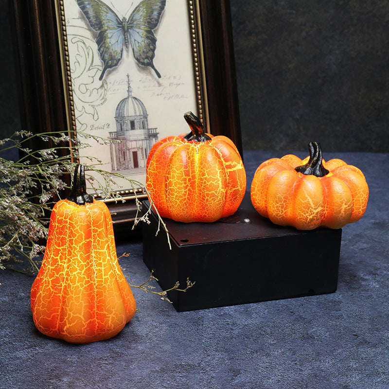 New Halloween Pumpkin Lantern Simulation  LED Candle Resin Lamp