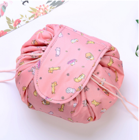 Small  Lazy Drawstring Cosmetic Bag Portable