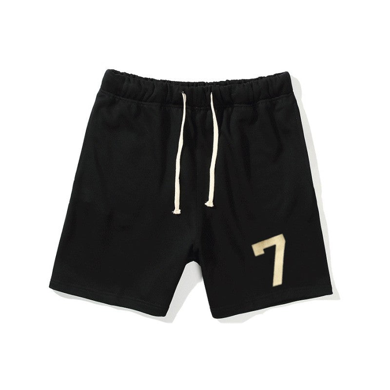 Mens Thick Cotton Gym Shorts with Drawstring