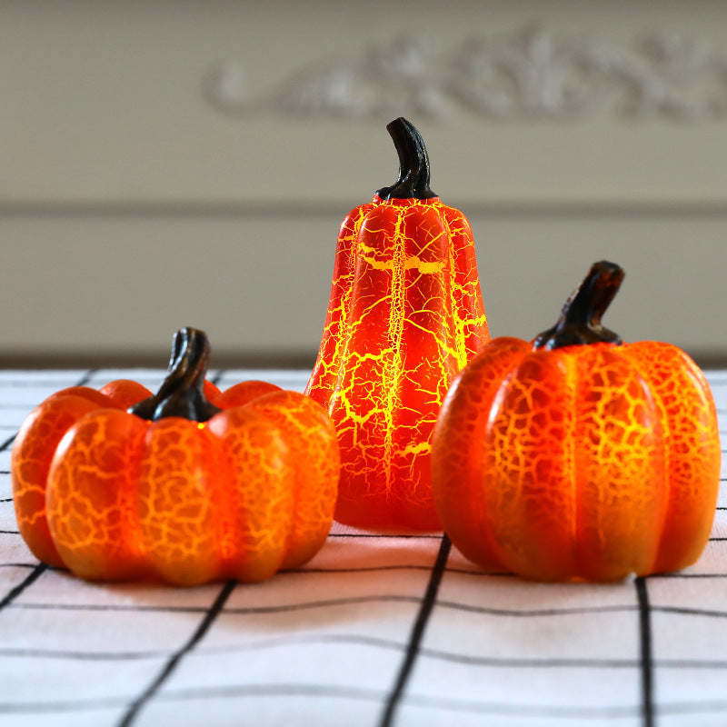 New Halloween Pumpkin Lantern Simulation  LED Candle Resin Lamp