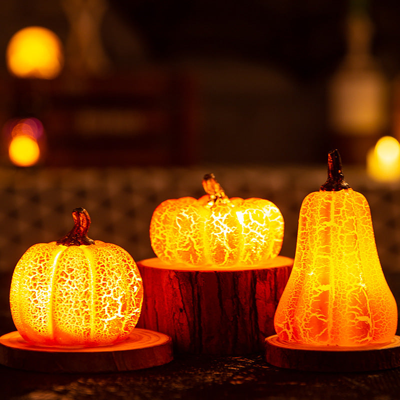 New Halloween Pumpkin Lantern Simulation  LED Candle Resin Lamp