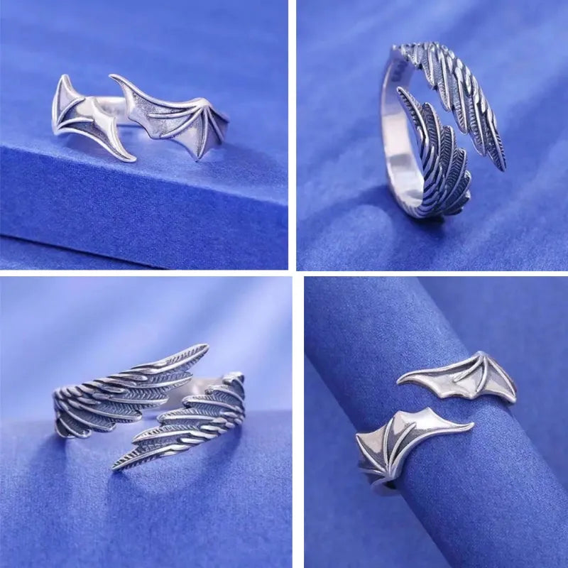 Gothic Angel and Devil Wings Ring