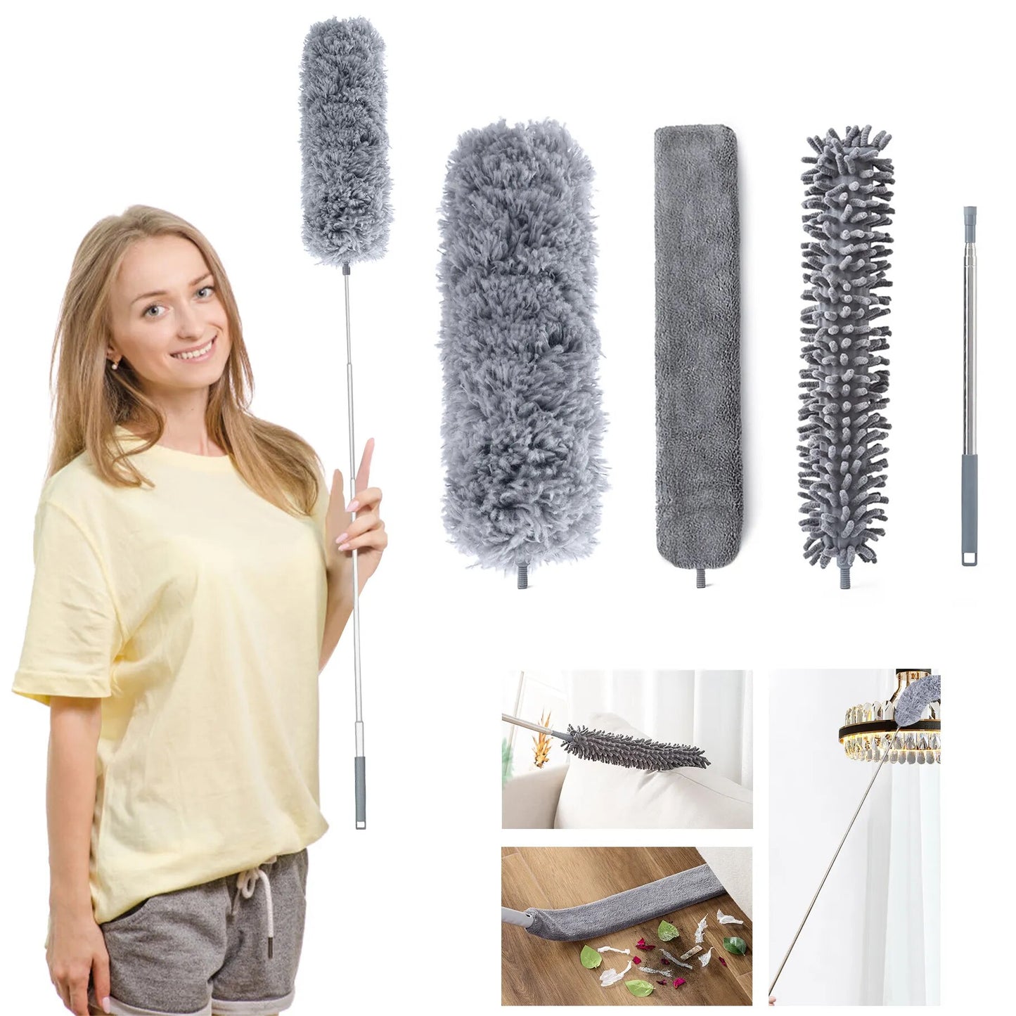 3pcs. Magic Telescopic Long Handle Mop