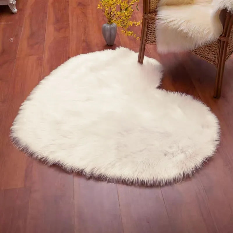 Heart Shaped Sofa Fluffy Rug