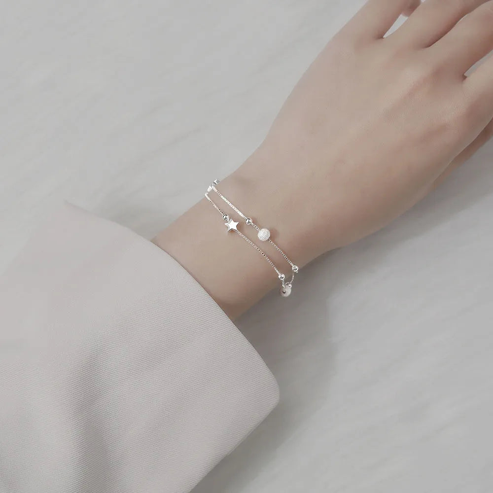 925 Sterling Silver Stars Bracelet