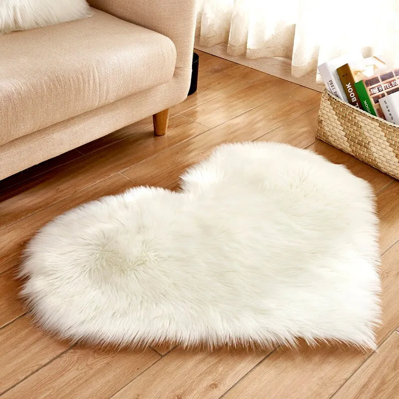 Heart Shaped Sofa Fluffy Rug