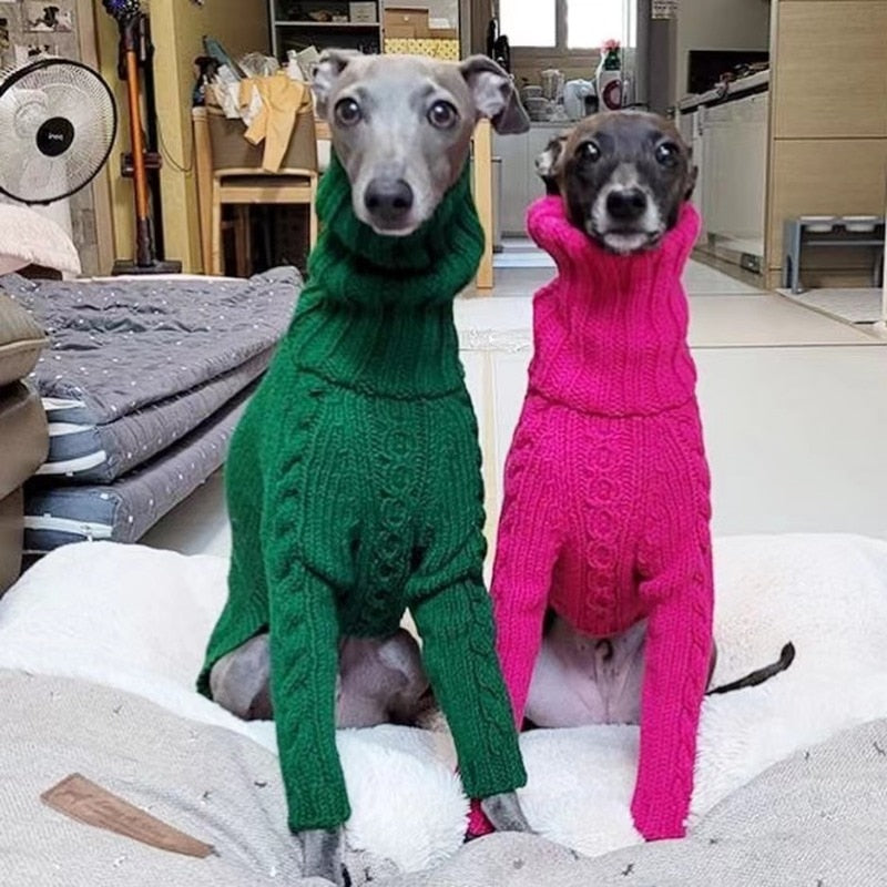 Dog  Knitted  Turtleneck Sweater for Italian Greyhound and  Whipet,