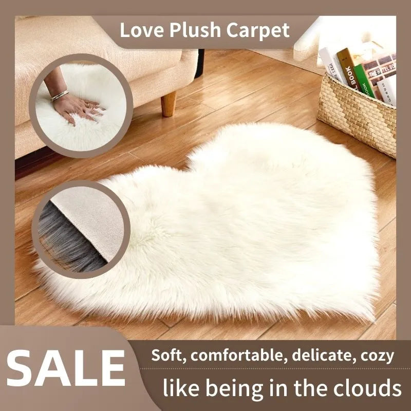 Heart Shaped Sofa Fluffy Rug