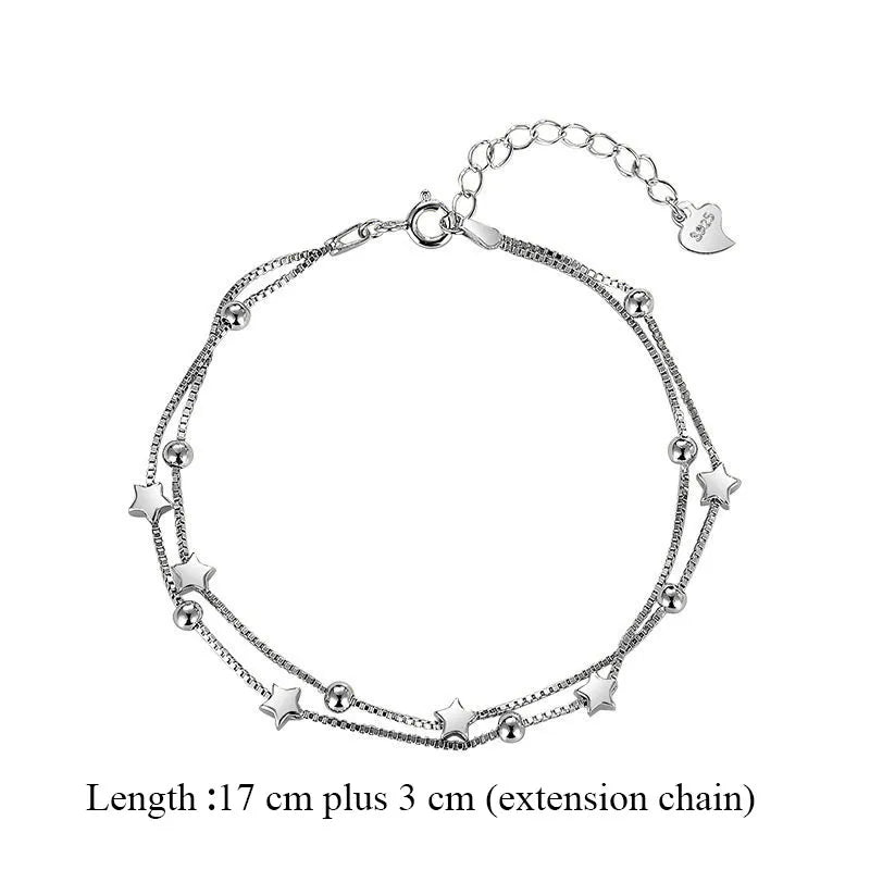 925 Sterling Silver Stars Bracelet