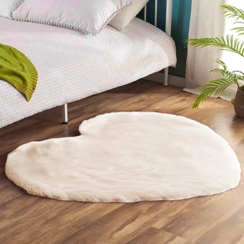 Heart Shaped Sofa Fluffy Rug