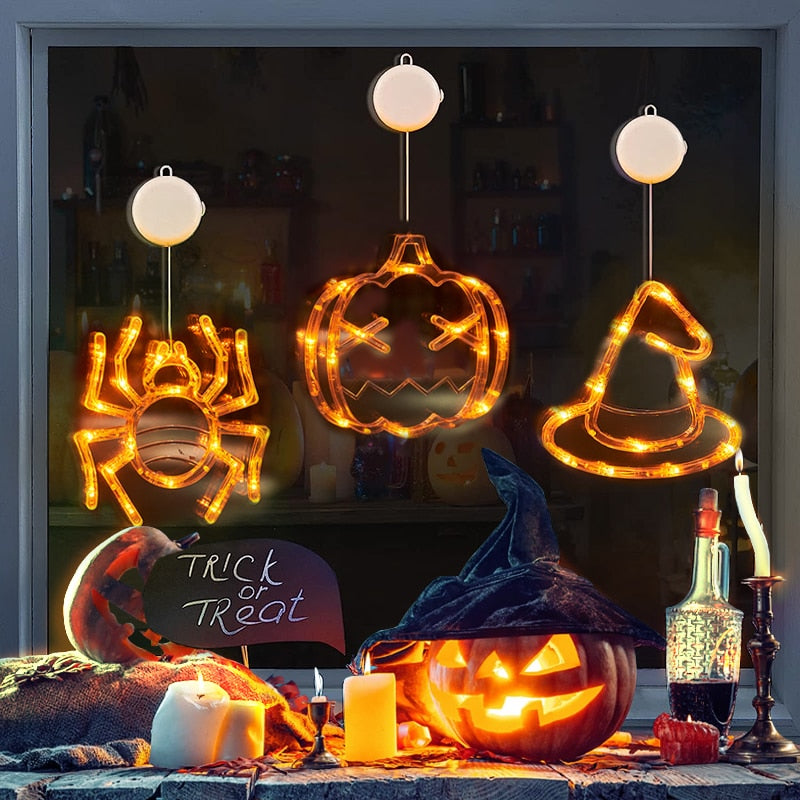 Halloween  Hanging LED Lights Spiders,Pumpkin, ghost Home Decor