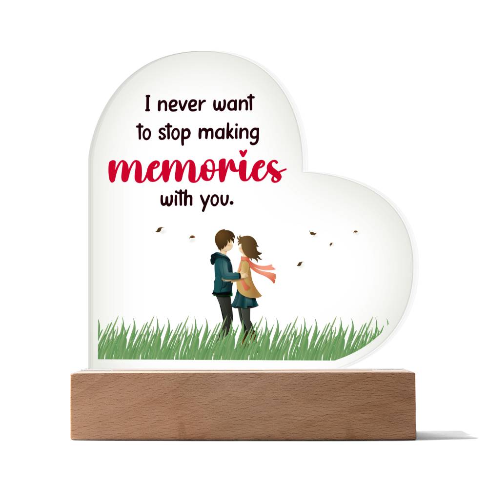 Heart Acrylic Plaque - Memories