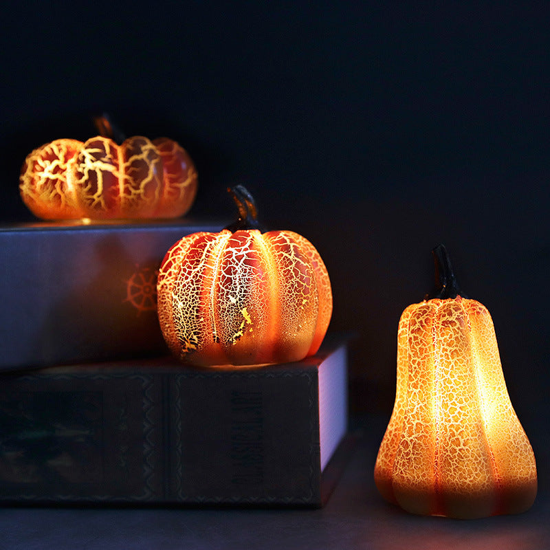 New Halloween Pumpkin Lantern Simulation  LED Candle Resin Lamp