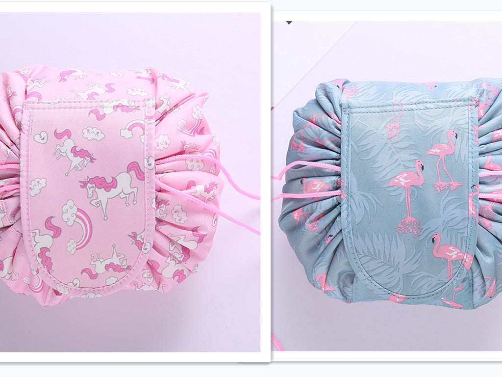 Small  Lazy Drawstring Cosmetic Bag Portable