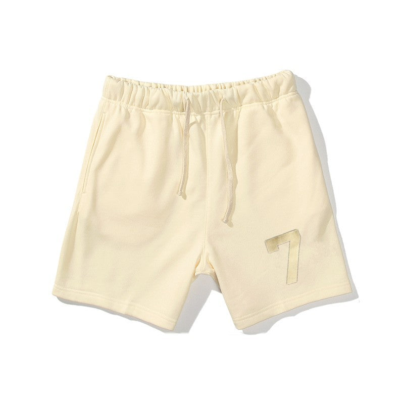 Mens Thick Cotton Gym Shorts with Drawstring