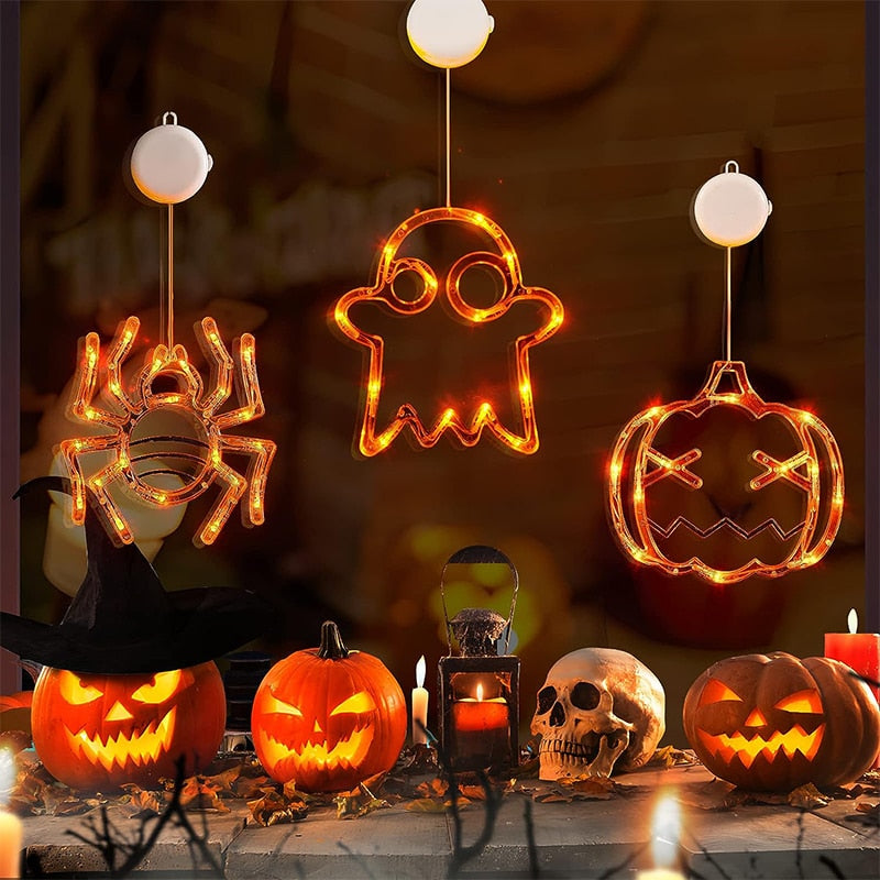 Halloween  Hanging LED Lights Spiders,Pumpkin, ghost Home Decor